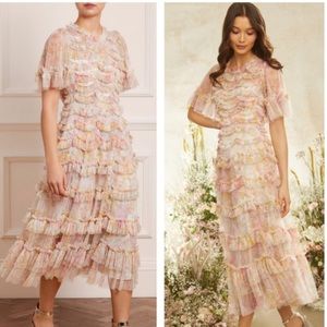 Needle and thread ruffle dress. Sunrise bloom ballerina